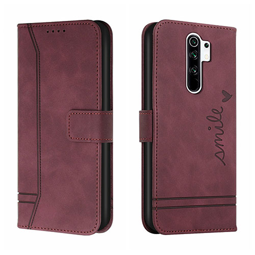 Leather Case Stands Flip Cover Holder H01X for Xiaomi Redmi 9 Prime India Red