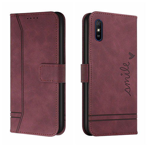 Leather Case Stands Flip Cover Holder H01X for Xiaomi Redmi 9A Red