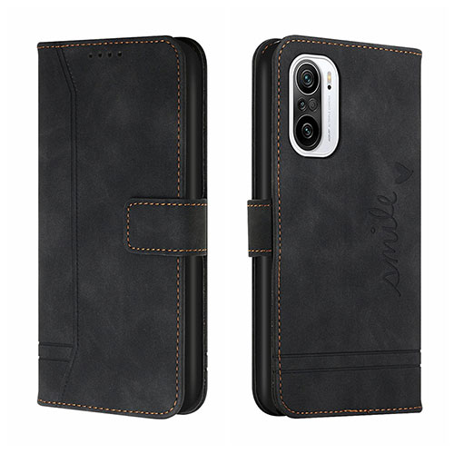 Leather Case Stands Flip Cover Holder H01X for Xiaomi Redmi K40 Pro 5G Black