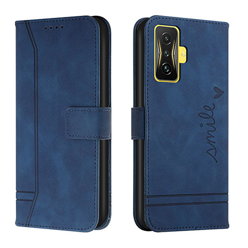 Leather Case Stands Flip Cover Holder H01X for Xiaomi Redmi K50 Gaming 5G Blue