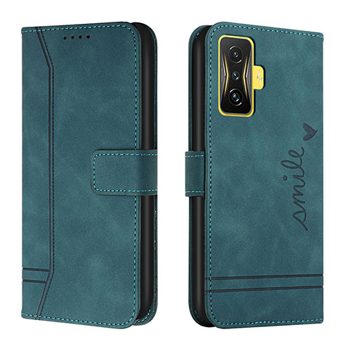 Leather Case Stands Flip Cover Holder H01X for Xiaomi Redmi K50 Gaming AMG F1 5G Green