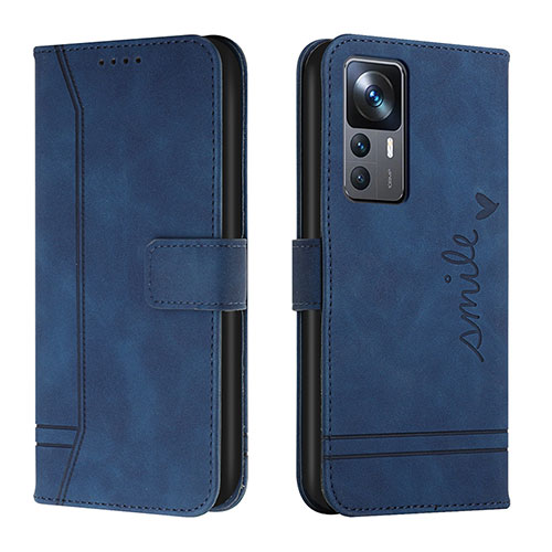 Leather Case Stands Flip Cover Holder H01X for Xiaomi Redmi K50 Ultra 5G Blue