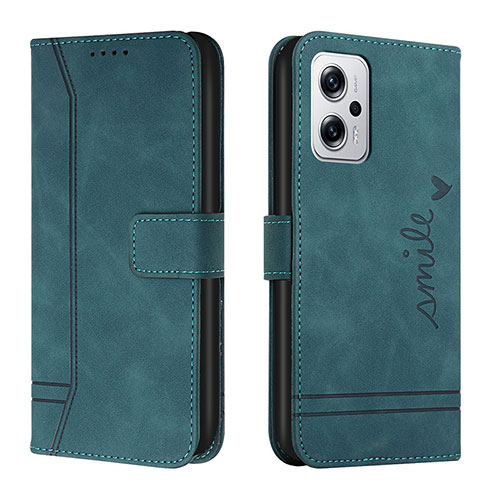 Leather Case Stands Flip Cover Holder H01X for Xiaomi Redmi K50i 5G Green