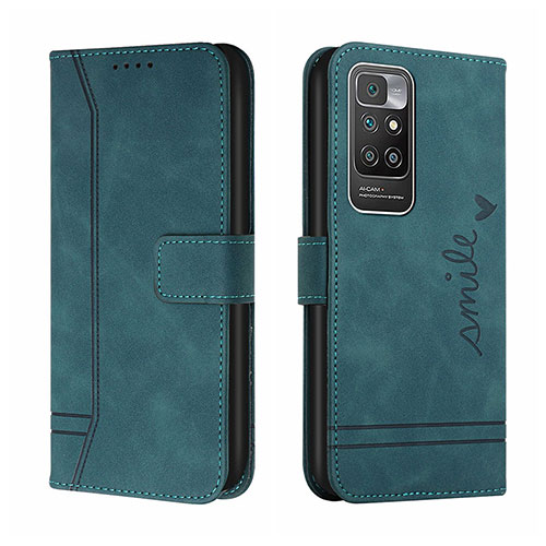 Leather Case Stands Flip Cover Holder H01X for Xiaomi Redmi Note 11 4G (2021) Green