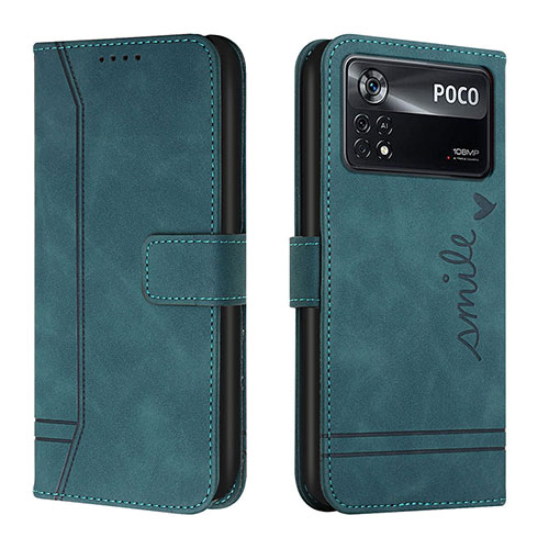 Leather Case Stands Flip Cover Holder H01X for Xiaomi Redmi Note 11E Pro 5G Green