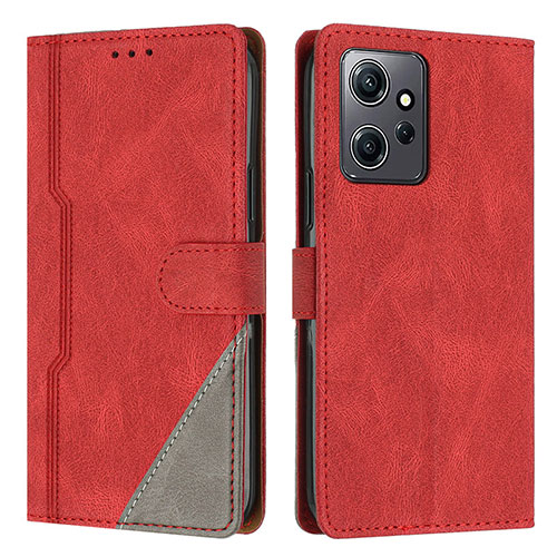 Leather Case Stands Flip Cover Holder H01X for Xiaomi Redmi Note 12 4G Red