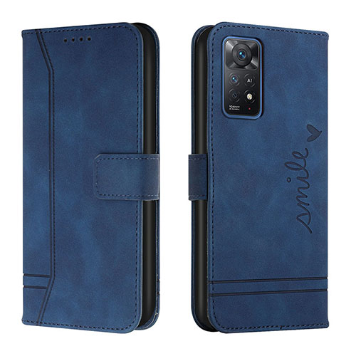 Leather Case Stands Flip Cover Holder H01X for Xiaomi Redmi Note 12 Pro 4G Blue