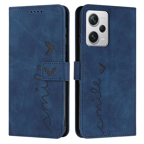 Leather Case Stands Flip Cover Holder H01X for Xiaomi Redmi Note 12 Pro+ Plus 5G Blue