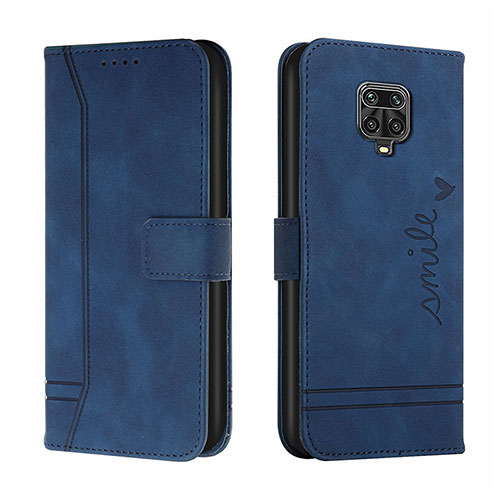 Leather Case Stands Flip Cover Holder H01X for Xiaomi Redmi Note 9 Pro Blue