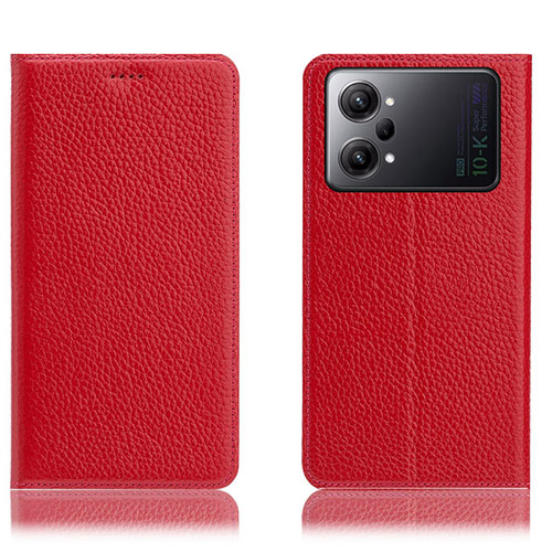 Leather Case Stands Flip Cover Holder H02P for Oppo K10 Pro 5G Red