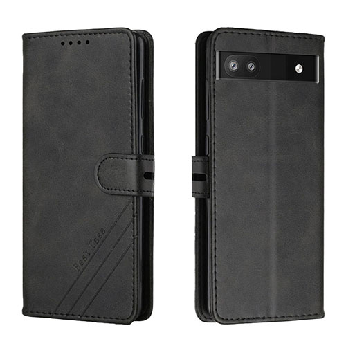 Leather Case Stands Flip Cover Holder H02X for Google Pixel 6a 5G Black