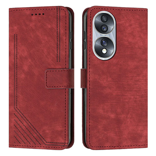 Leather Case Stands Flip Cover Holder H02X for Huawei Honor 70 5G Red