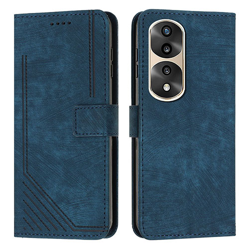 Leather Case Stands Flip Cover Holder H02X for Huawei Honor 70 Pro 5G Blue