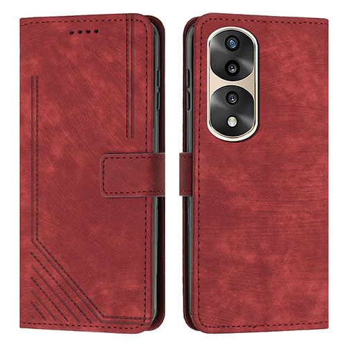 Leather Case Stands Flip Cover Holder H02X for Huawei Honor 70 Pro 5G Red