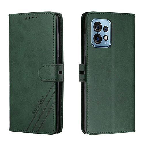 Leather Case Stands Flip Cover Holder H02X for Motorola Moto Edge Plus (2023) 5G Green