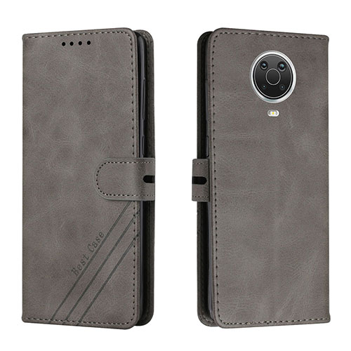 Leather Case Stands Flip Cover Holder H02X for Nokia G10 Gray