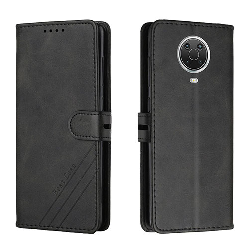 Leather Case Stands Flip Cover Holder H02X for Nokia G20 Black