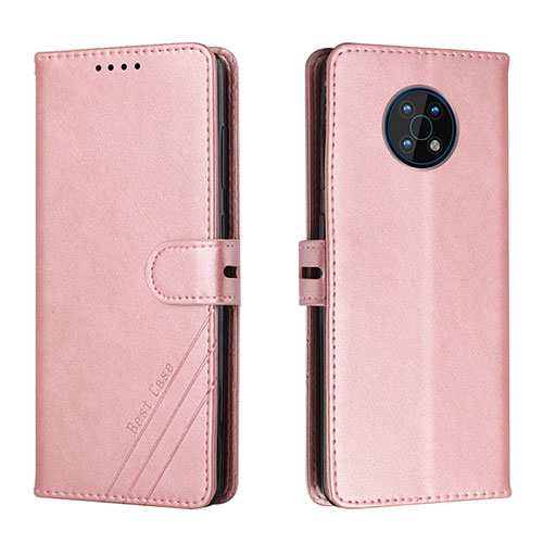 Leather Case Stands Flip Cover Holder H02X for Nokia G50 5G Rose Gold