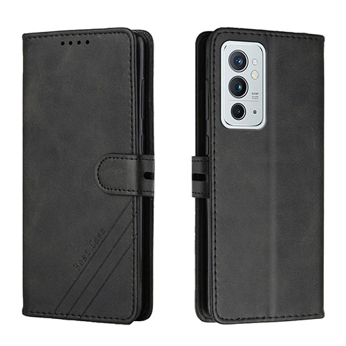 Leather Case Stands Flip Cover Holder H02X for OnePlus 9RT 5G Black