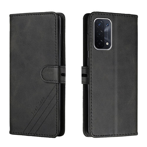 Leather Case Stands Flip Cover Holder H02X for Oppo A93 5G Black