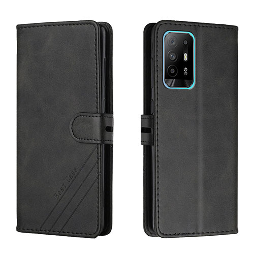 Leather Case Stands Flip Cover Holder H02X for Oppo A94 5G Black