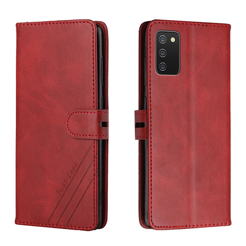 Leather Case Stands Flip Cover Holder H02X for Samsung Galaxy A02s Red