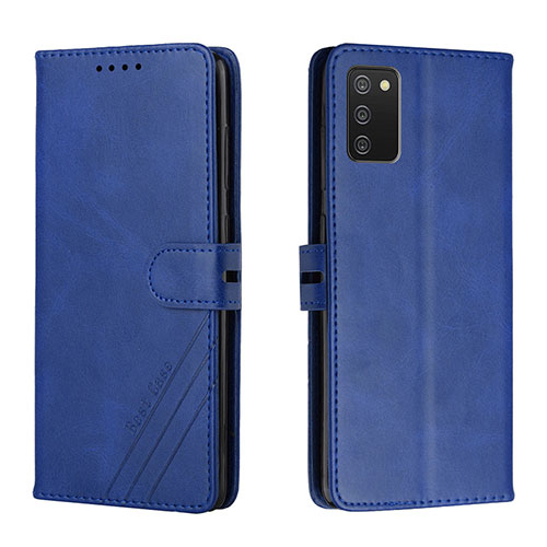 Leather Case Stands Flip Cover Holder H02X for Samsung Galaxy A03s Blue