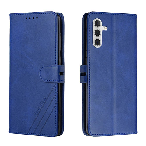 Leather Case Stands Flip Cover Holder H02X for Samsung Galaxy A04s Blue