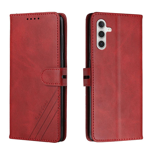 Leather Case Stands Flip Cover Holder H02X for Samsung Galaxy A04s Red