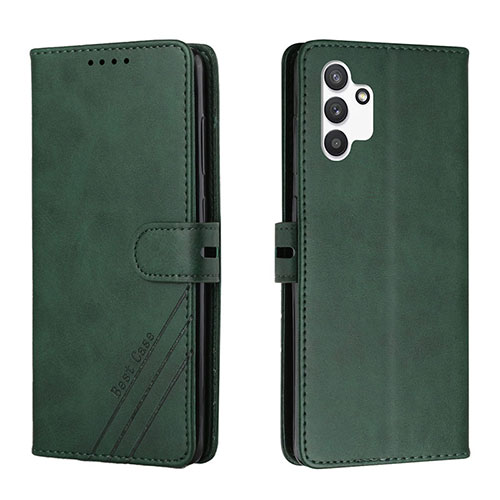 Leather Case Stands Flip Cover Holder H02X for Samsung Galaxy A13 4G Green