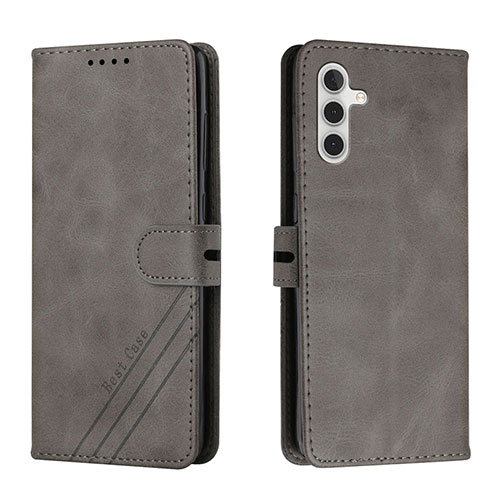 Leather Case Stands Flip Cover Holder H02X for Samsung Galaxy A13 5G Gray