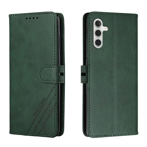 Leather Case Stands Flip Cover Holder H02X for Samsung Galaxy A13 5G Green