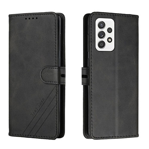 Leather Case Stands Flip Cover Holder H02X for Samsung Galaxy A33 5G Black