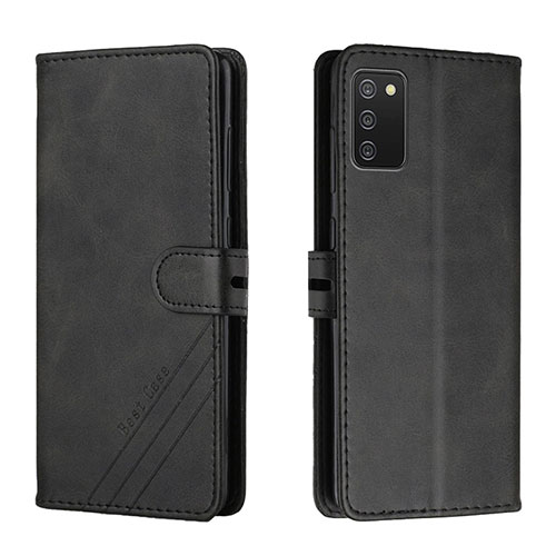 Leather Case Stands Flip Cover Holder H02X for Samsung Galaxy M02s Black