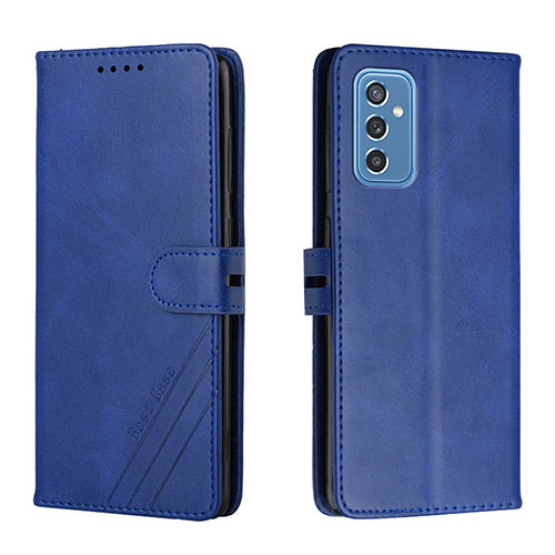 Leather Case Stands Flip Cover Holder H02X for Samsung Galaxy M52 5G Blue