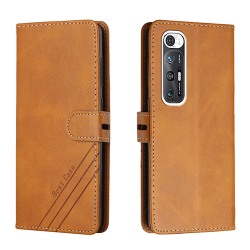 Leather Case Stands Flip Cover Holder H02X for Xiaomi Mi 10S 5G Light Brown