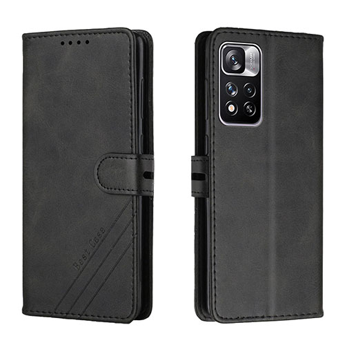 Leather Case Stands Flip Cover Holder H02X for Xiaomi Mi 11i 5G (2022) Black