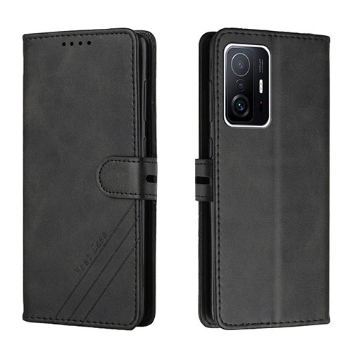 Leather Case Stands Flip Cover Holder H02X for Xiaomi Mi 11T 5G Black