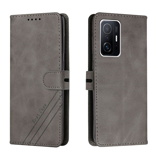 Leather Case Stands Flip Cover Holder H02X for Xiaomi Mi 11T 5G Gray