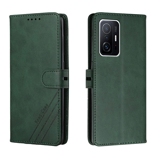 Leather Case Stands Flip Cover Holder H02X for Xiaomi Mi 11T 5G Green