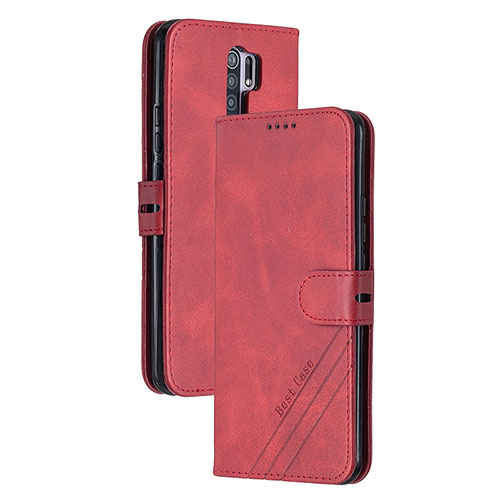 Leather Case Stands Flip Cover Holder H02X for Xiaomi Poco M2 Red