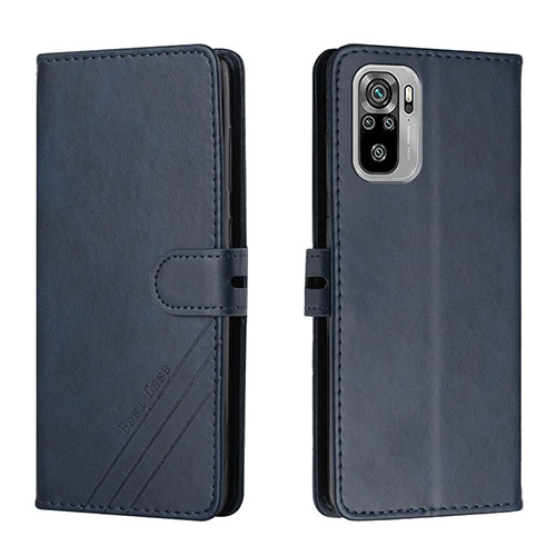 Leather Case Stands Flip Cover Holder H02X for Xiaomi Poco M5S Blue