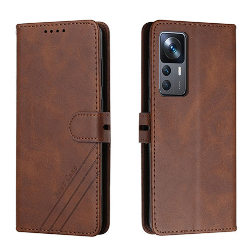 Leather Case Stands Flip Cover Holder H02X for Xiaomi Redmi K50 Ultra 5G Brown