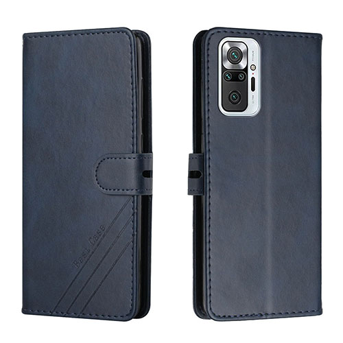 Leather Case Stands Flip Cover Holder H02X for Xiaomi Redmi Note 10 Pro 4G Blue