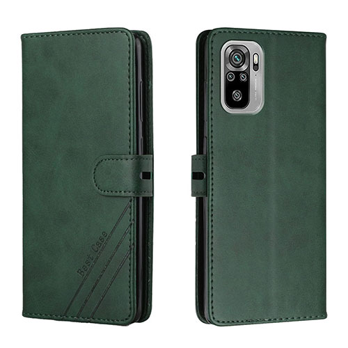 Leather Case Stands Flip Cover Holder H02X for Xiaomi Redmi Note 11 SE India 4G Green