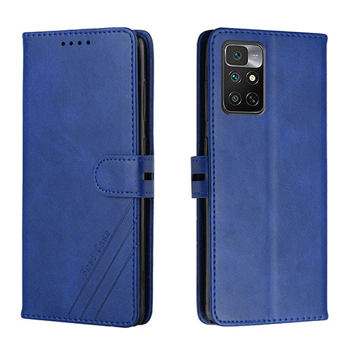 Leather Case Stands Flip Cover Holder H02X for Xiaomi Redmi Note 11S 4G Blue