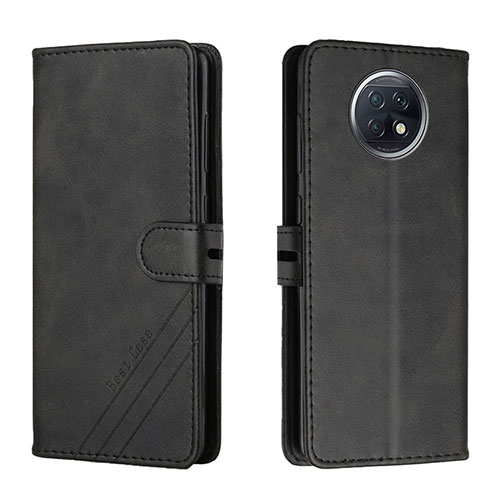 Leather Case Stands Flip Cover Holder H02X for Xiaomi Redmi Note 9 5G Black