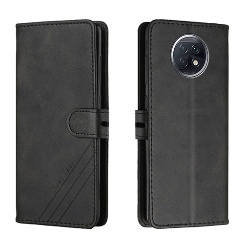 Leather Case Stands Flip Cover Holder H02X for Xiaomi Redmi Note 9T 5G Black