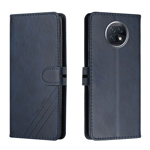 Leather Case Stands Flip Cover Holder H02X for Xiaomi Redmi Note 9T 5G Blue