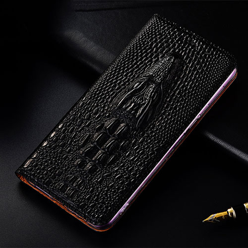 Leather Case Stands Flip Cover Holder H03P for Apple iPhone 11 Black